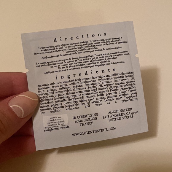 NWT Agent Nateur Holi (Glow) Ageless Eye Serum Sample Packet 3ml .06 Oz - Picture 2 of 2